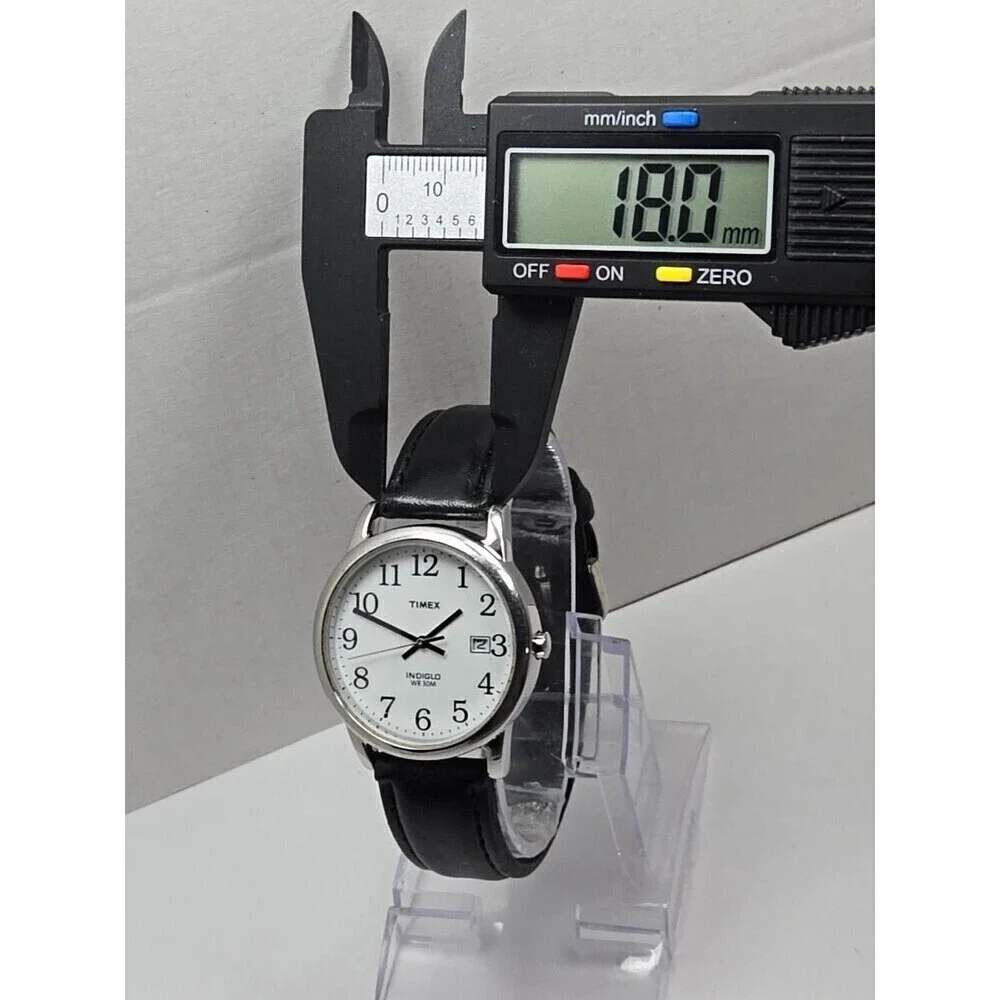 Timex Easy Reader Day Indiglo Silver Tone 35mm Quartz Watch New Battery WR 30M